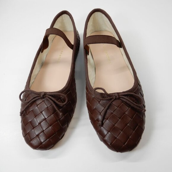 LOEFFLER RANDALL Leonie Woven Ballet Flats Size 6 Espresso Brown Leather NEW - Picture 4 of 15